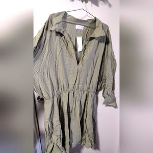 Asos Olive green long sleeve dress